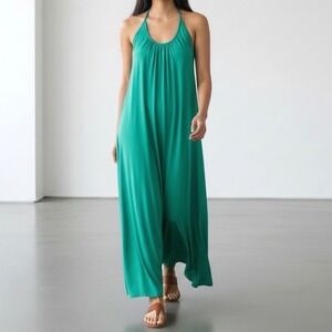 Tysa Wanderlust Halter Maxi Dress Resort Wear Boho Summer Turquoise size 0‎ / XS